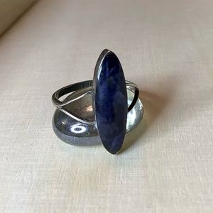Silver Mexican Minimalist sodalite ring